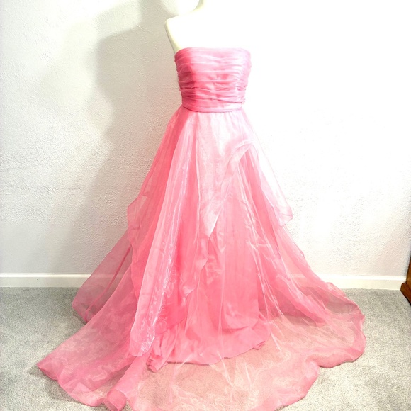 Light in the Box  PINK! Organza Strapless Gown, Black Tie/Prom/Wedding Size 8 - Picture 1 of 5